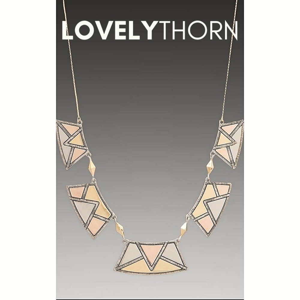 HOUSE OF HARLOW // ltd ed sancai tri-tone plated tribal necklace rare